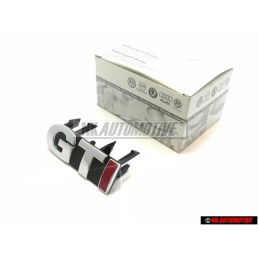 VW Original GTI Vorne Kühlergrill Emblem Schriftzug Chrom Rot - 6N0853679F KTP
