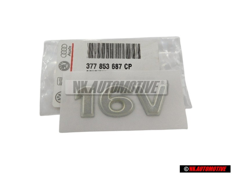 VW Original 16V Hinten Schriftzug Emblem Logo Chrom - 377853687CP