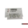 VW Original 16V Hinten Schriftzug Emblem Logo Chrom - 377853687CP