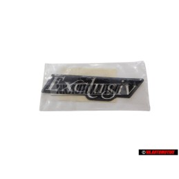 VW Original EXCLUSIV Seite Schriftzug Emblem Logo Schwarz Chrom - 3A0853675C Z10