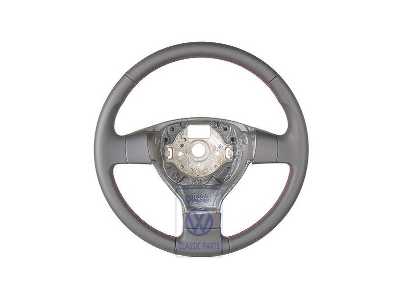 VW Original Lenkrad (Leder) Satinschwarz/Flashrot - 3C0419091AGZQM