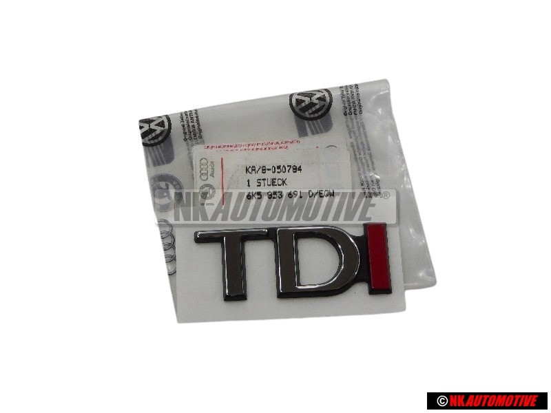 VW Original TDI Hinten Schriftzug Emblem Logo Chrom Rot - 6K5853691D EQW