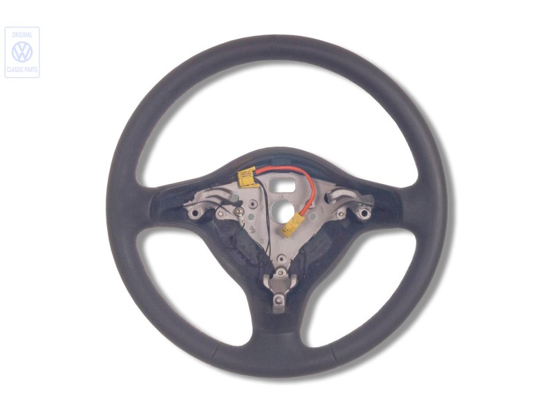 VW Original Lenkrad (Leder) Schwarz/Grün - 6N0419091L KNJ