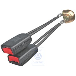 VW Original Doppelgurtschloss Satinschwarz/Feuerrot - 6N0857488 FCN