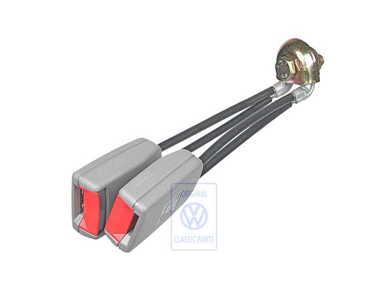 VW Original Doppelgurtschloss Flanellgrau/Feuerrot - 6N0857488 FCP