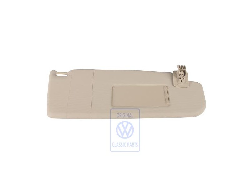 VW Original Sonnenblende Mit Spiegel Und Abdeckung Cream - 6N0857552F 2J6