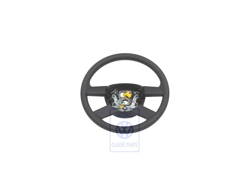 VW Original Lenkrad (Leder) Schwarz/Rot - 6Q0419091M HYL