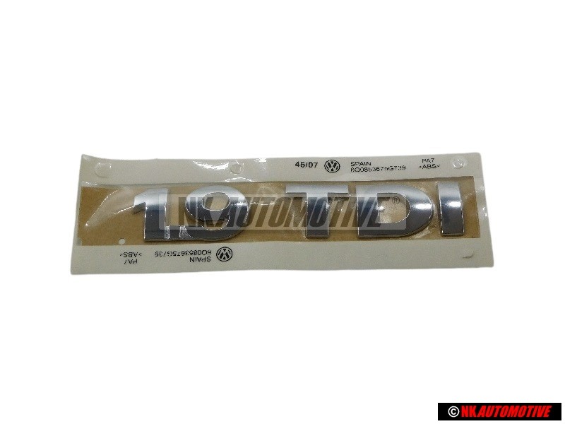 VW Original 1.9 TDI Hinten Schriftzug Emblem Logo Chrom - 6Q0853675G 739