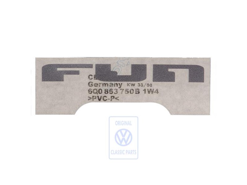 VW Original Folienschriftzug Silber - 6Q0853750B 1W4