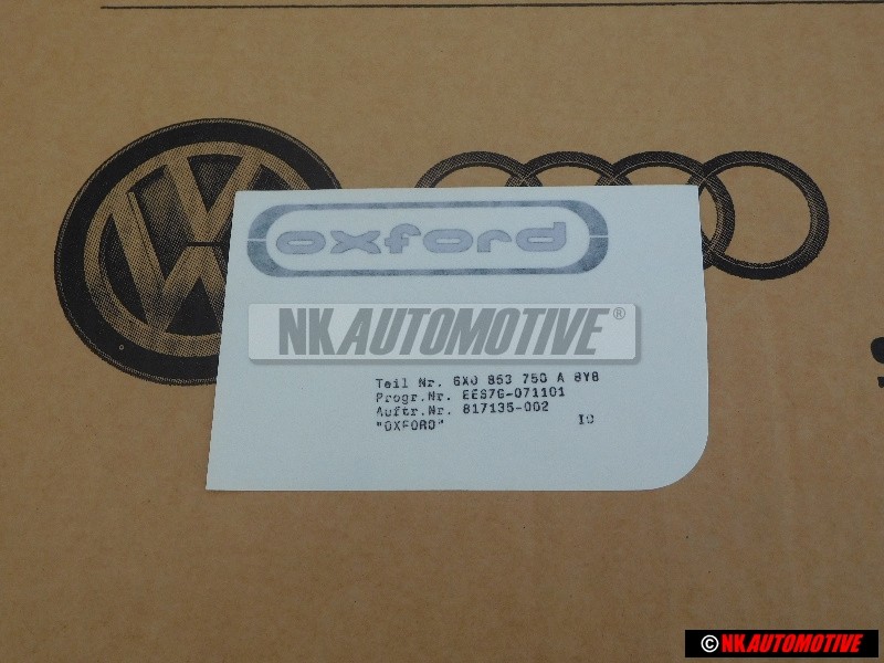 VW Original Schriftzug Anthrazit/Silber - 6X0853750A 8Y8