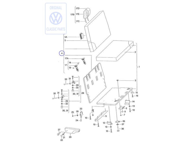 VW Original Rückenpolster Mit Bezug - 701070222A