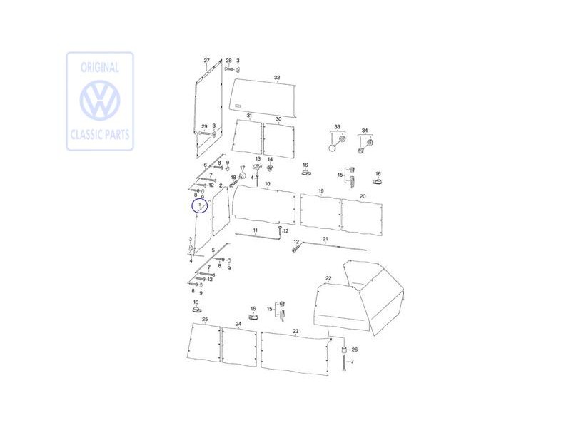 VW Original Gardine Für Rückblickscheibe - 701070400S