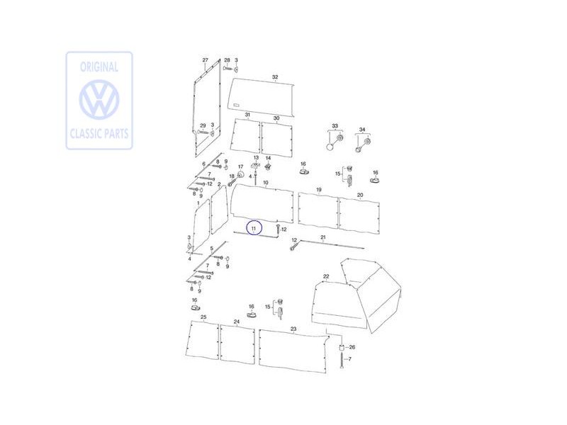 VW Original Gleitschiene - 701070406F
