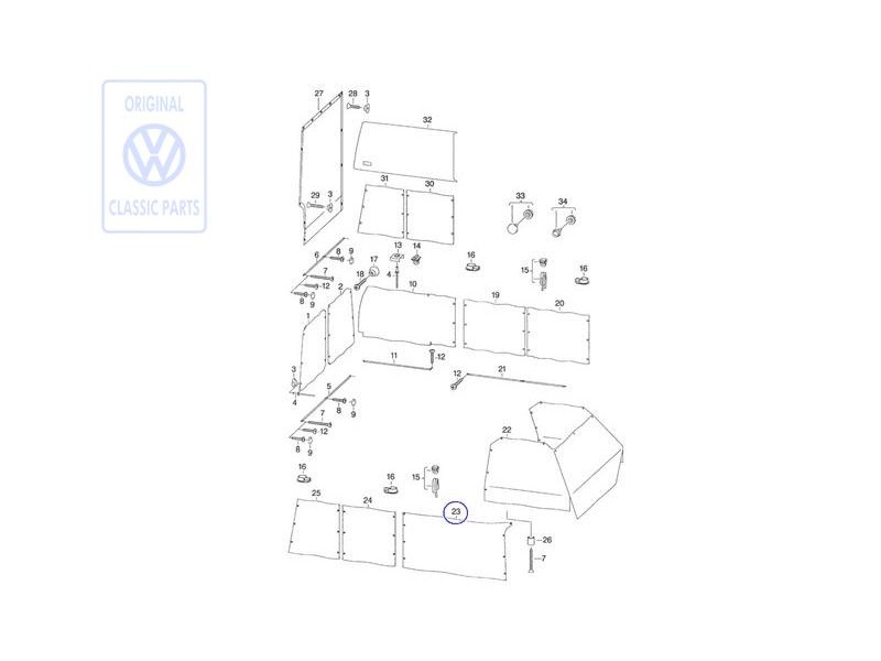 VW Original Gardine Für Seitenscheibe - 701070411B