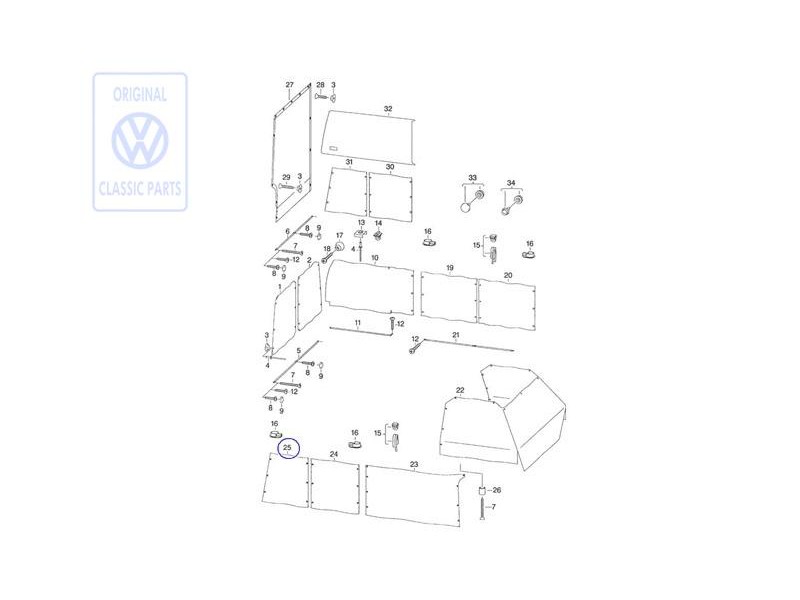 VW Original Gardine Für Seitenscheibe - 701070416D