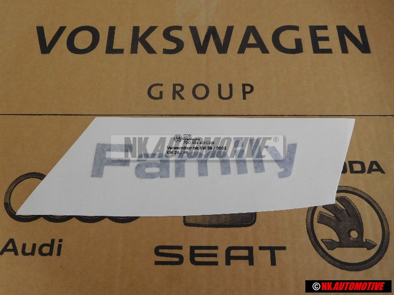 VW Original Folienschriftzug Anthrazit/Silber - 7D0854431C 33E