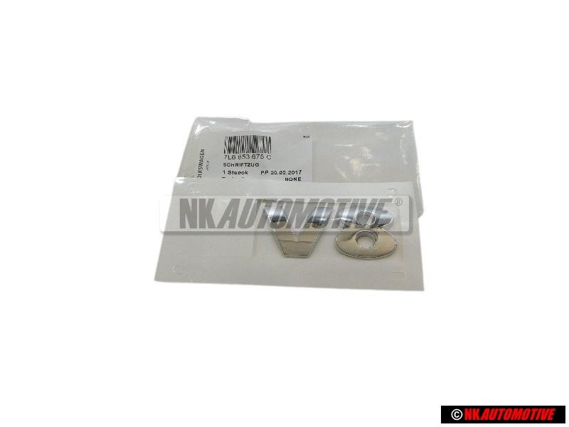 VW Original V8 Hinten Schriftzug Emblem Logo Chrom - 7L6853675C