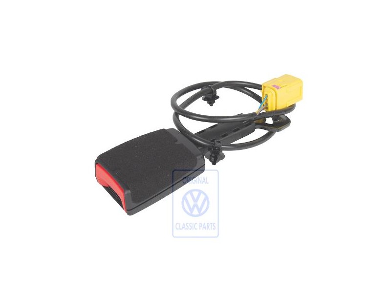 VW Original Gurtschloss Satinschwarz/Feuerrot - 7L6857777A FCN