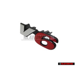 VW Original V6 Vorne Kühlergrill Emblem Schriftzug Chrom Rot - 7D0853679D EQW