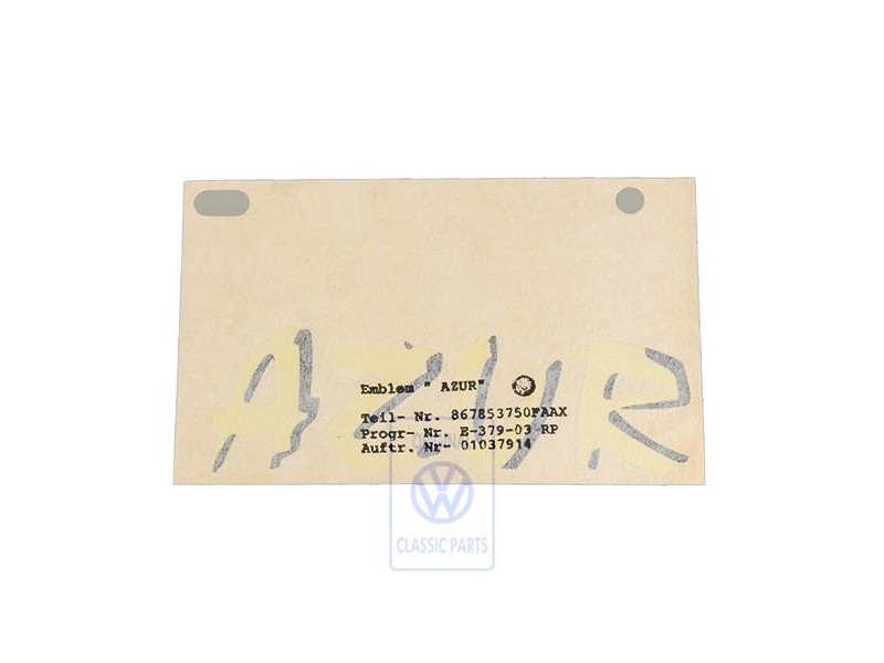 VW Original Folienschriftzug Gelb/Satinschwarz - 867853750F AAX