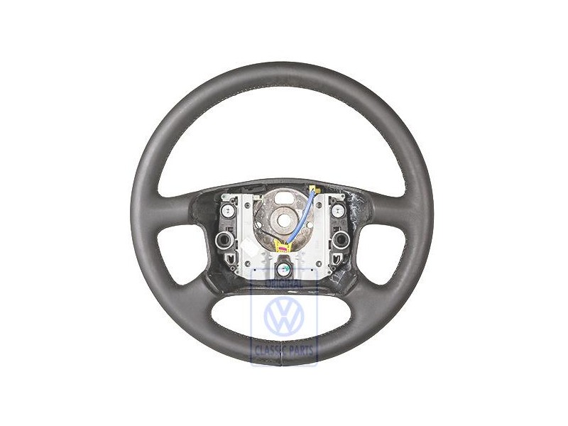 VW Original Lenkrad Leder Schwarz/Flanellgrau - 7D0419091AAKMY