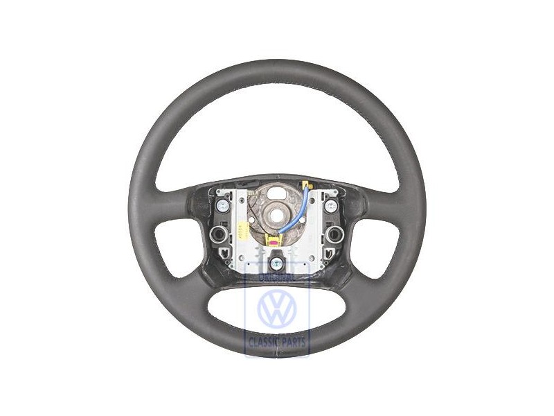 VW Original Lenkrad Leder Schwarz/Blau - 7D0419091AAPEQ