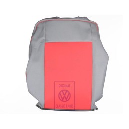 VW Original Lehnenbezug Stoff Flanellgrau/Rot - 7D0881805BFPAN