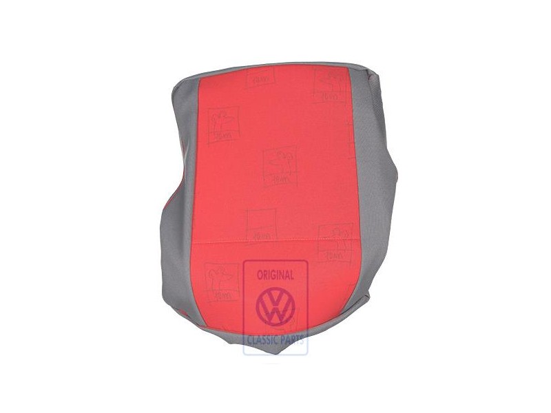 VW Original Sitzbezug Stoff Flanellgrau/Rot - 7D0883405AAPAN