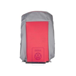 VW Original Lehnenbezug Stoff Flanellgrau/Rot - 7D0883455BFPAN