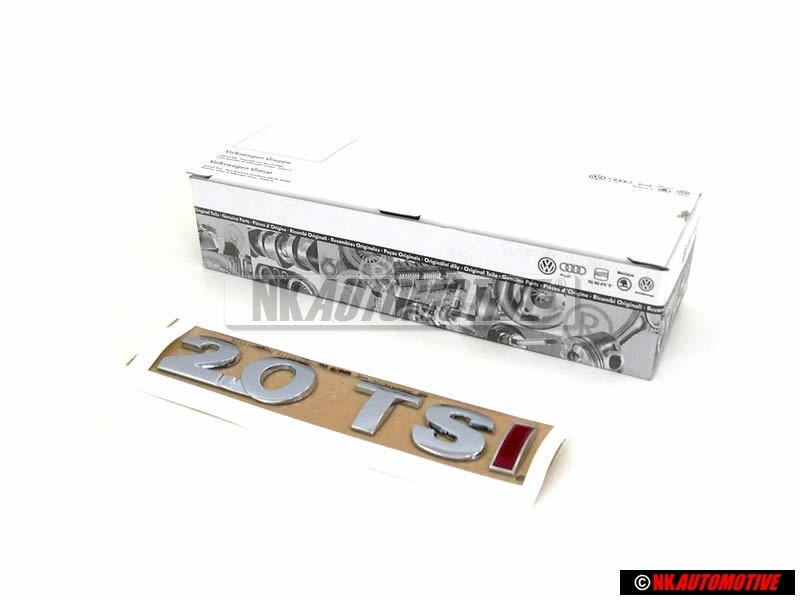 VW Original 2.0 TSI Hinten Schriftzug Emblem Logo Chrom Rot - 5N0853675C GQF
