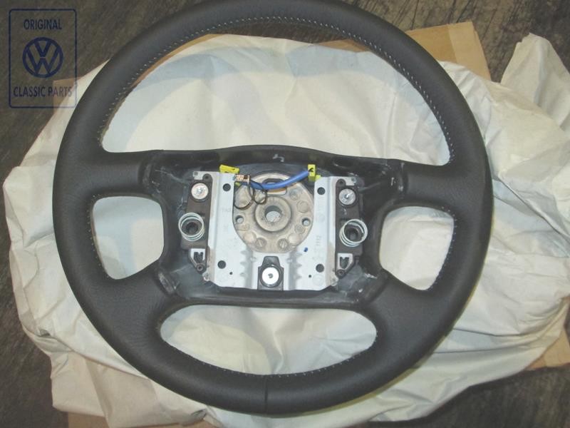 VW Original Lenkrad Leder Schwarz/Flanellgrau - 7D0419091Q KMY