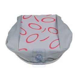 VW Original Sitzbezug Stoff Flanellgrau/Rot - 7D0883405N HUE