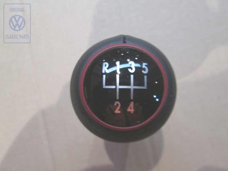 VW Original Schalthebelknopf Schwarz/Muranorot - 7D0711141 LSR
