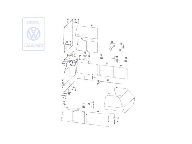 VW Original Gardine Für Rückblickscheibe - 701070400E