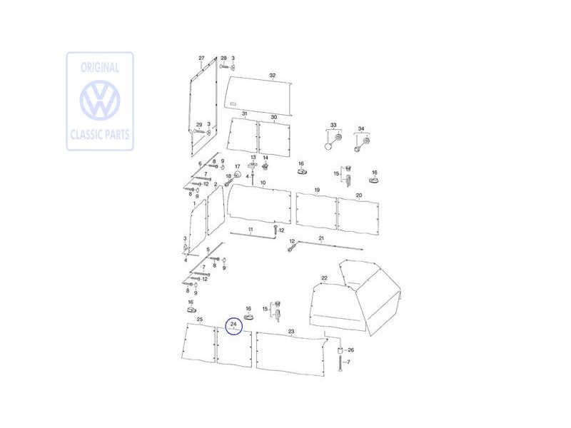 VW Original Gardine Für Seitenscheibe - 701070412C