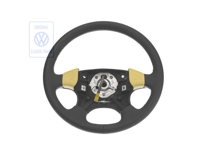 VW Original Lenkrad Leder Satinschwarz/Yellow - 1H0419091ADEBT