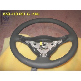 VW Original Lenkrad Leder Schwarz/Grün - 6X0419091G KNJ