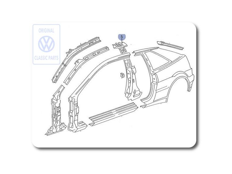 VW Original Verstärkung Für Säule B - 535809611A