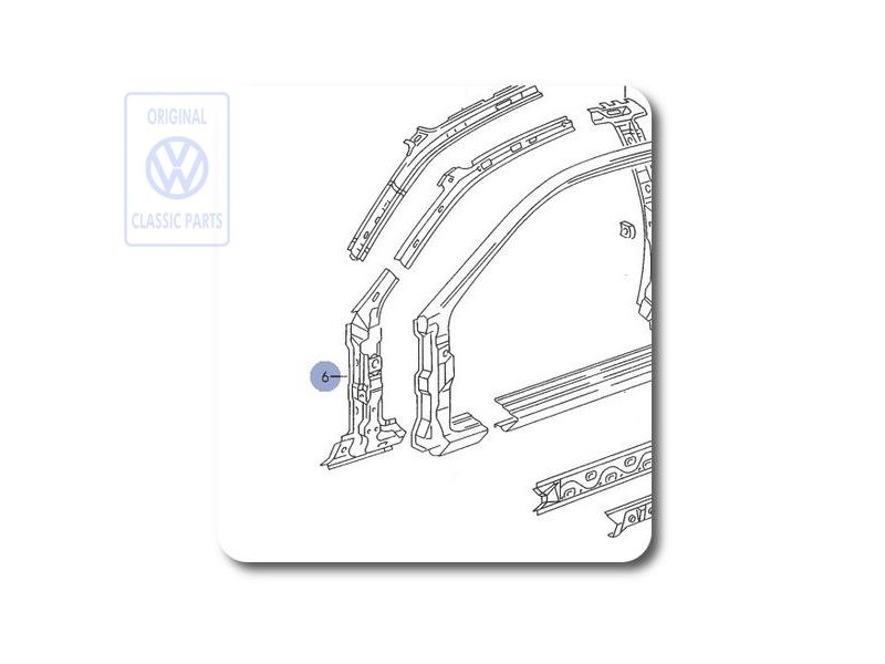 VW Original Verstärkung Für Säule A - 535809621C