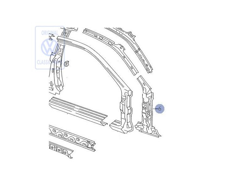 VW Original Verstärkung Für Säule A - 535809622C