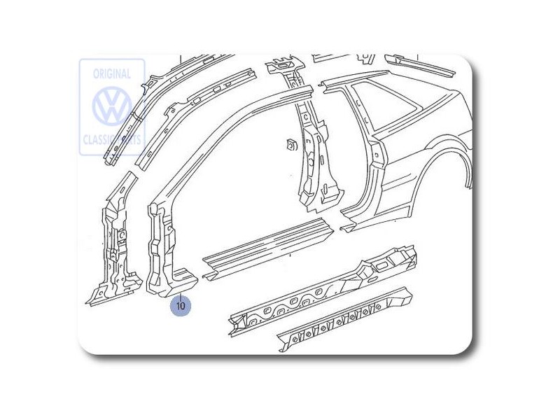 VW Original Abschnittsteil - Säule A - 535809839A