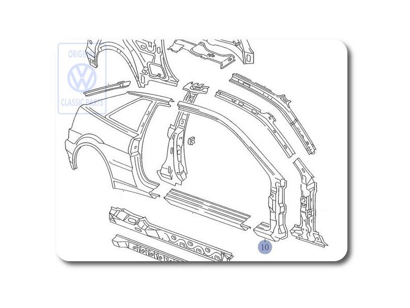 VW Original Abschnittsteil - Säule A - 535809840A