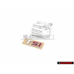 VW Original TSI Hinten Schriftzug Emblem Logo Chrom Rot - 3AA853675A GQF