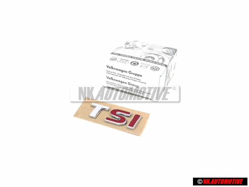 VW Original TSI Hinten Schriftzug Emblem Logo Chrom Rot - 3AA853675A GQF