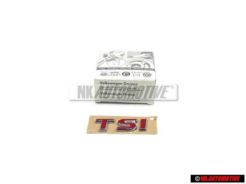VW Original TSI Hinten Schriftzug Emblem Logo Rot - 3AA853675C GQF