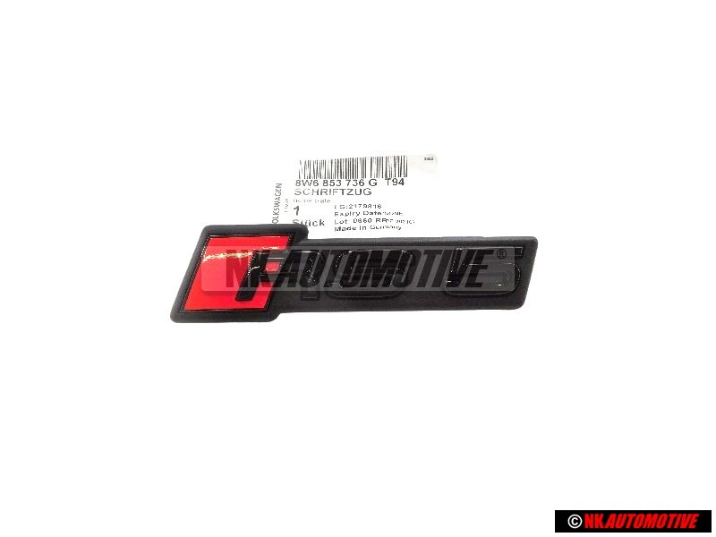 Audi Original RS5 Vorne Kühlergrill Emblem Schriftzug Schwarz - 8W6853736G T94