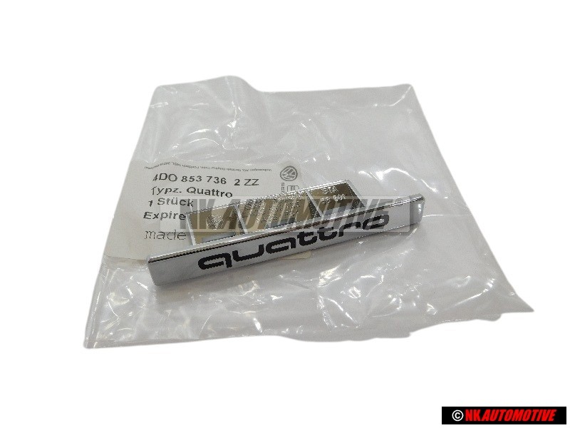 Audi Original QUATTRO Vorne Kühlergrill Emblem Schriftzug Chrom - 4D0853736 2ZZ