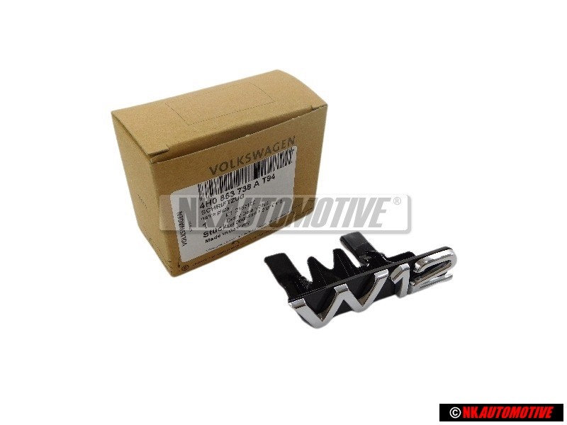 Audi Original W12 Vorne Kühlergrill Emblem Schriftzug Chrom - 4H0853738A T94