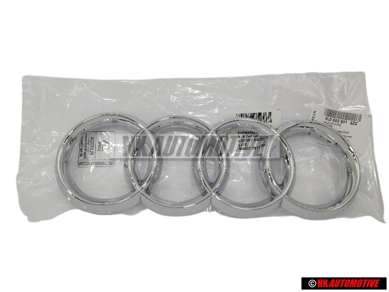 Audi Original Ringe Vorne Kühlergrill Emblem Logo Zeichen Chrom - 4L0853601 2ZZ
