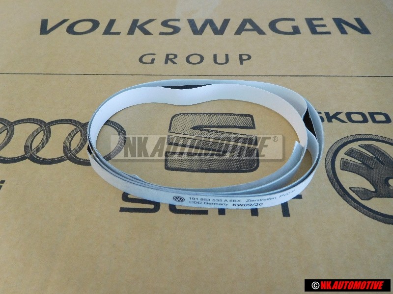 VW Original Zierstreifen Für Seitenteil Satinschwarz - 191853535A 6BX